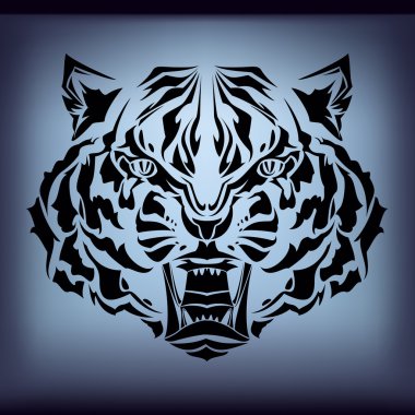 Vector tribal tiger clipart