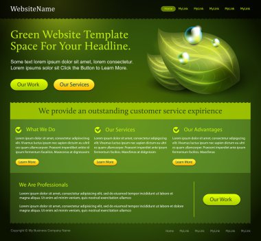 Green website template clipart