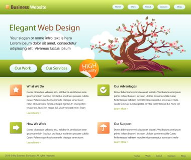 Green web site template - editable