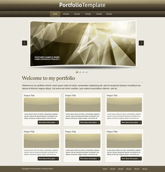 Editierbares Portfolio-Webseiten-Design — Stockvektor