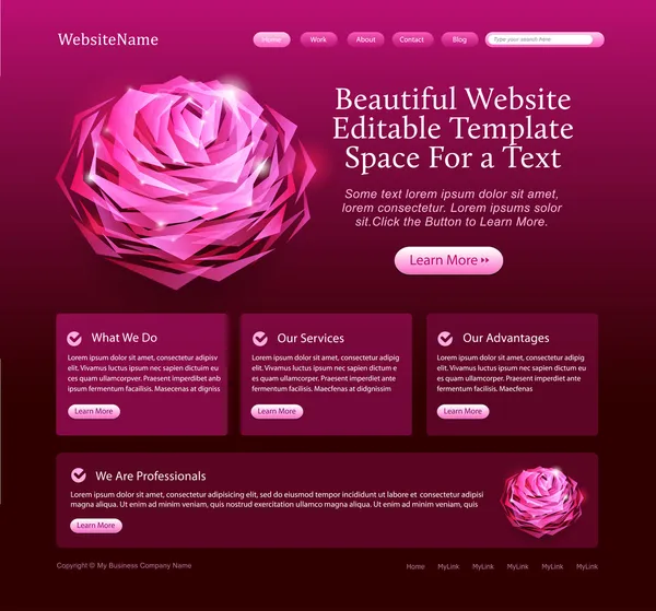 Modèle de site Web beauté — Image vectorielle
