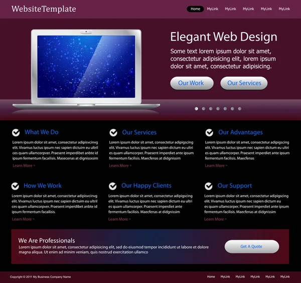 Sitio web púrpura — Vector de stock