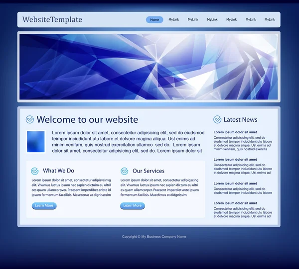 Modello di sito web aziendale modificabile — Vettoriale Stock