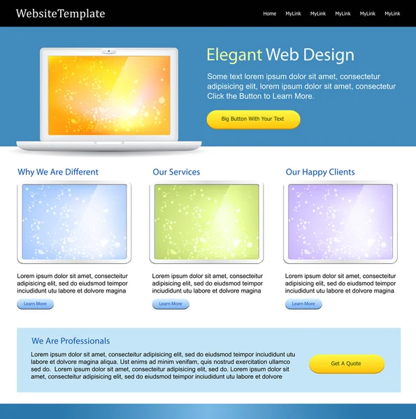 Modèle de site Web modifiable — Image vectorielle