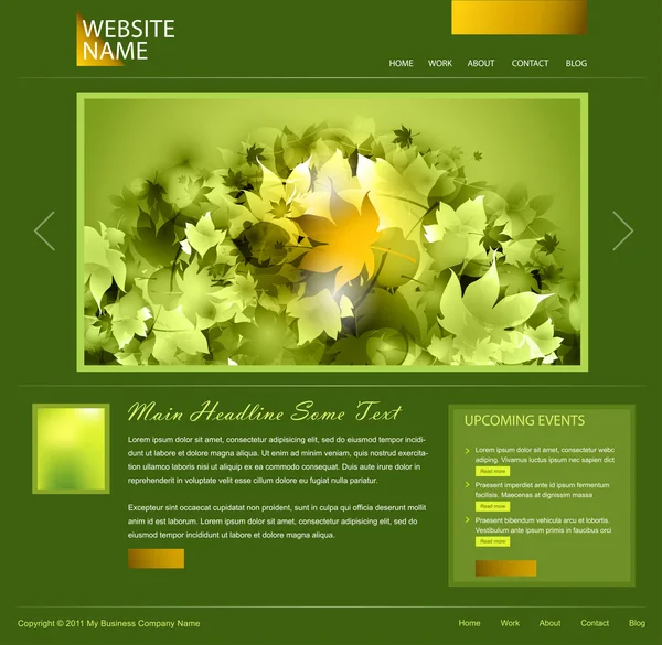 Groene website sjabloon — Stockvector