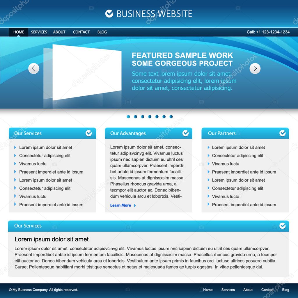 Blue web design template