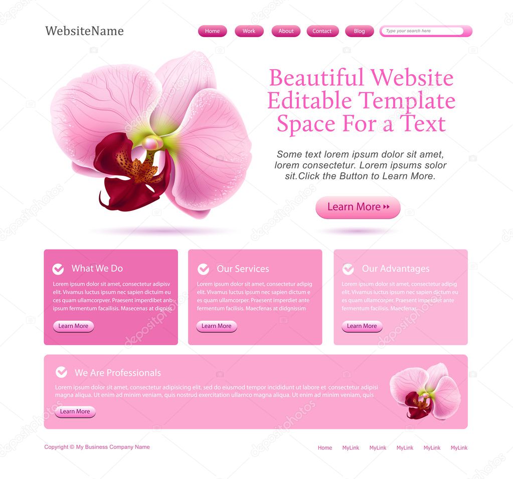 Website template for beauties