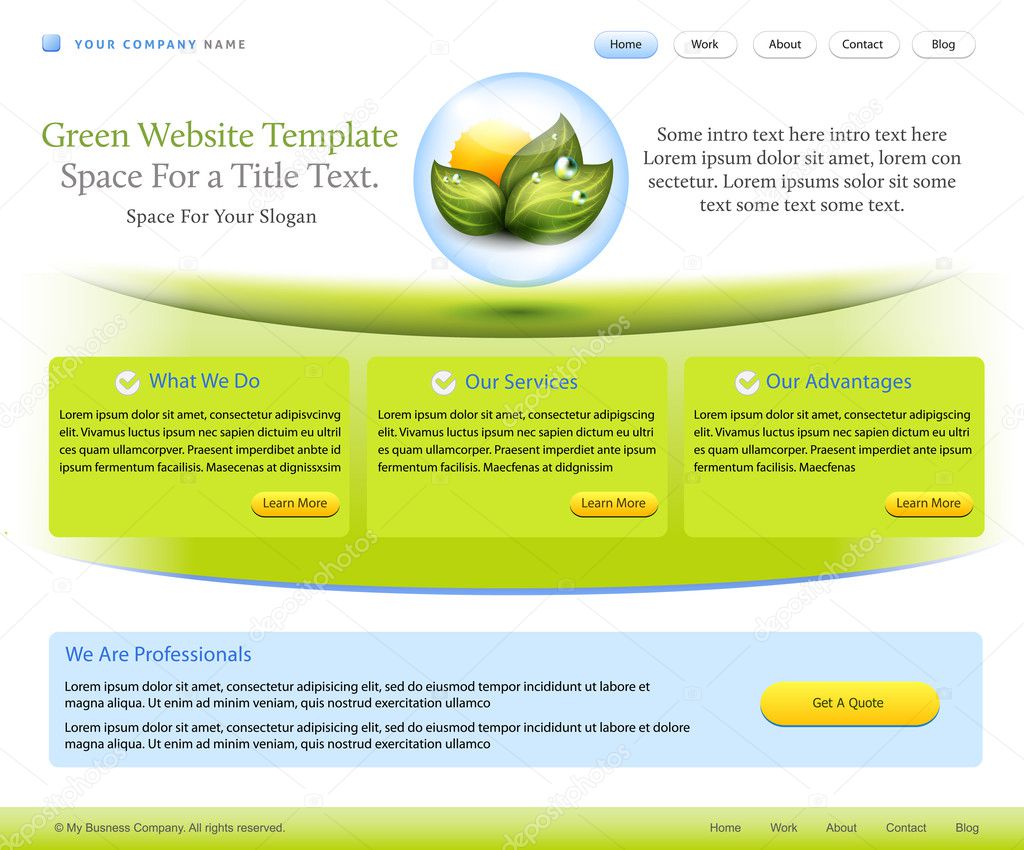Website template for health care company