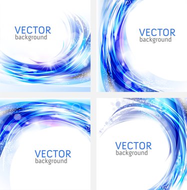 Abstract blue vector backgrounds collection