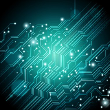 High tech vector background with circuit board texture