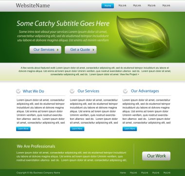 Green website template editable design clipart