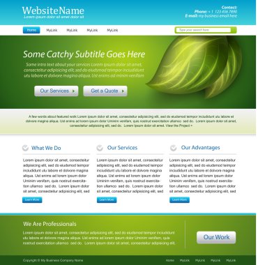 Web sitesi doğa Tema tasarım şablonu