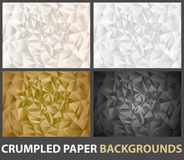 Crumpled paper set clipart