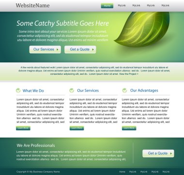 Green website nature template design clipart