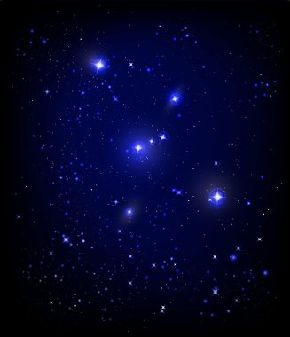 Starry night sky and Orion nebula