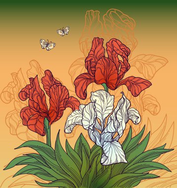 Vintage flowers clipart