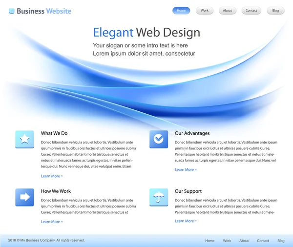 Modèle élégant de conception de site Web - vecteur — Image vectorielle