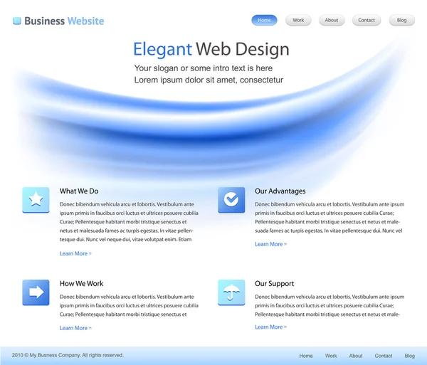 Zarif web sitesi tasarımı şablonu - vektör — Stok Vektör