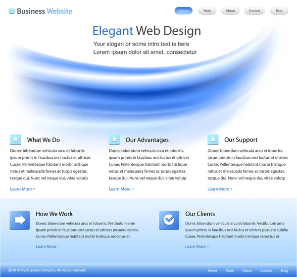 Plantilla de diseño elegante sitio web - vector — Archivo Imágenes Vectoriales