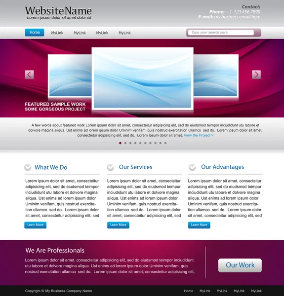 Modèle génial de conception de site Web facile modifiable — Image vectorielle