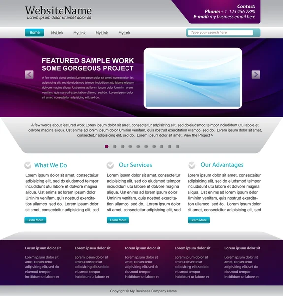 Diseño de plantilla de sitio web — Vector de stock
