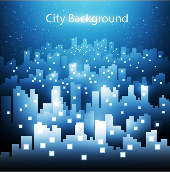 Résumé ville horizon arrière-plan la nuit — Image vectorielle