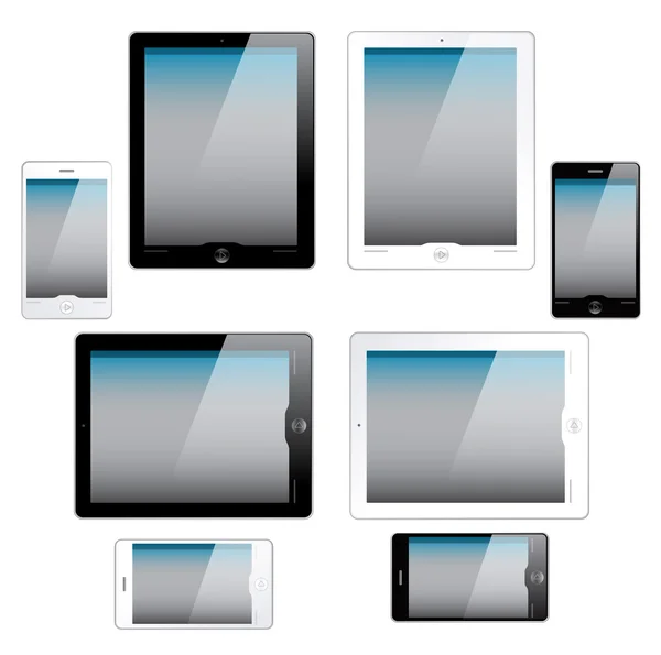 Dotykový tablet a mobilní telefon ikony — Stockový vektor