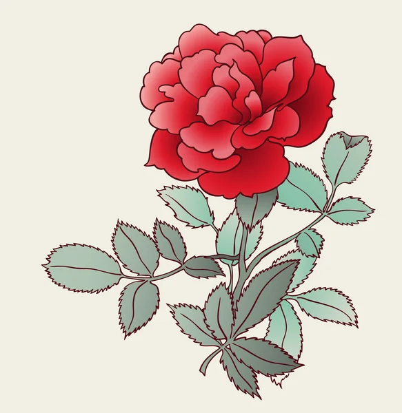 Vintage Rose florale Karte — Stockvektor