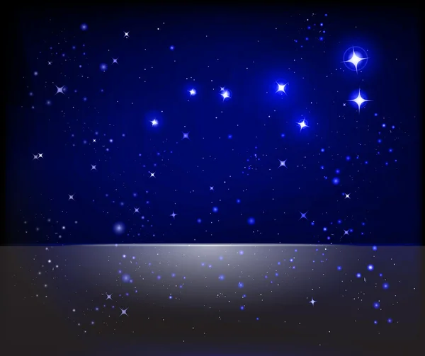 Векторное звездное небо и созвездие Большого Медведя — стоковый вектор