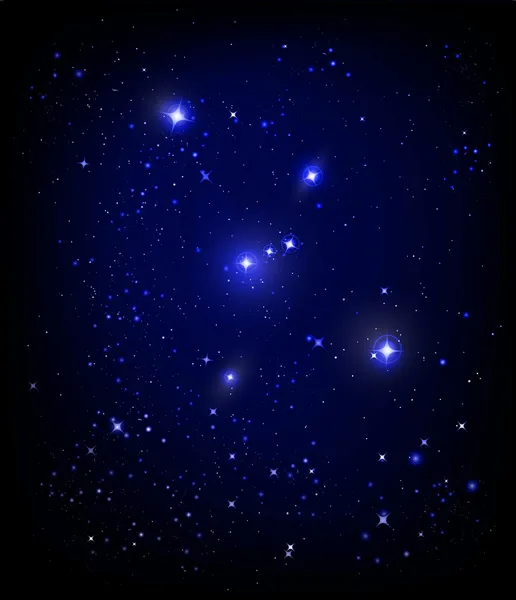 Starry night sky and Orion nebula — Stock Vector