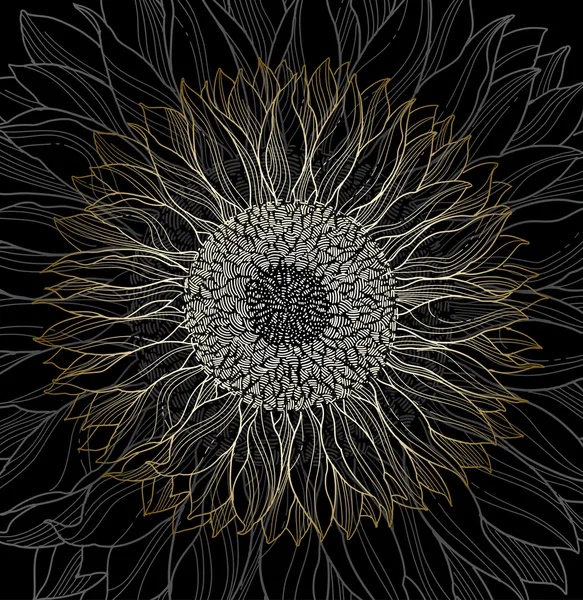 Fond floral noir — Image vectorielle
