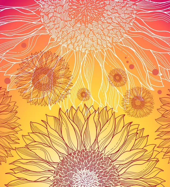 stock vector Background with sunflowers