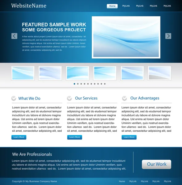 Modello di design del sito Web aziendale Illustrazione Stock