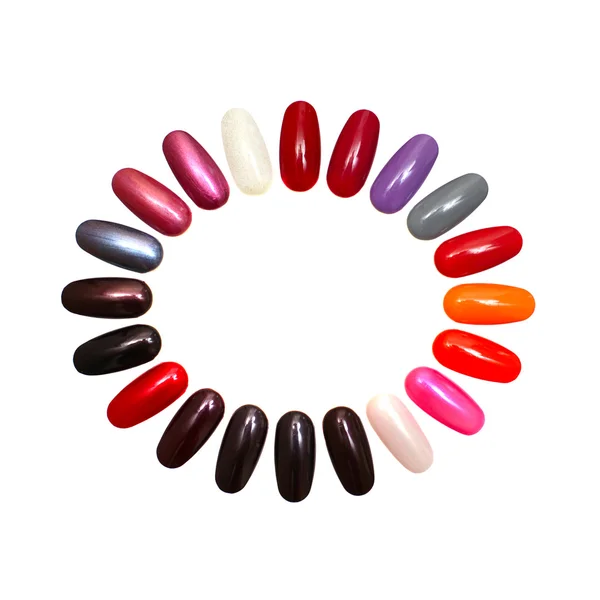 Colorful nails isolated on white background - design element — Stock Photo, Image