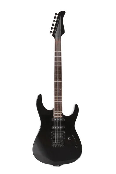 Negro guitarra eléctrica aislada — Stockfoto