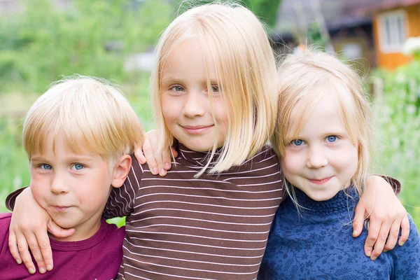 stock image Happy Child - Girl and Boy outdoor: Portrait