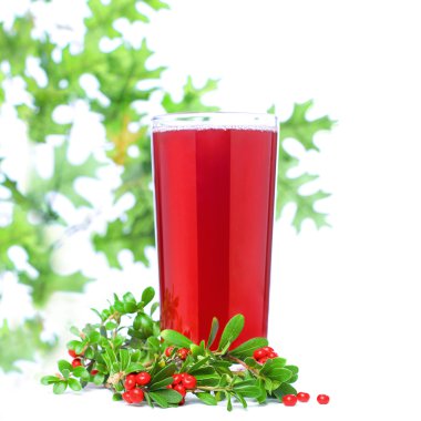 Cowberry and Berry Juice Glass clipart