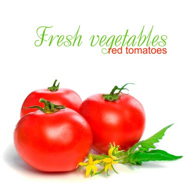 Beyaz arkaplanda kırmızı domates izole