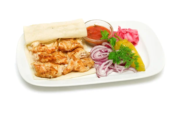 Carne di pollo alla griglia - Cucina greca — Foto Stock