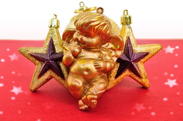 Angel a vánoční hvězdy — Stock fotografie
