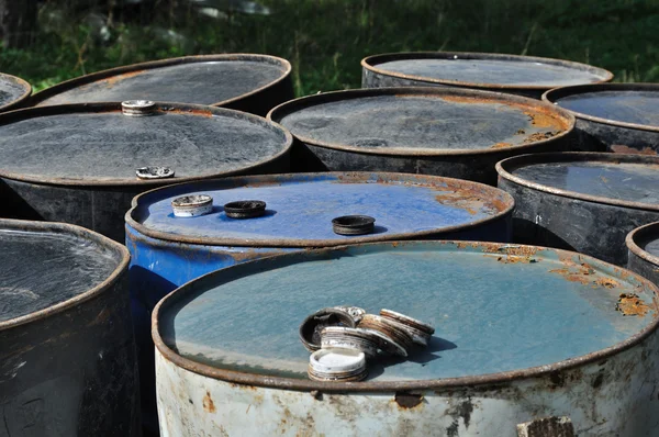 stock image Rusty metal barrels