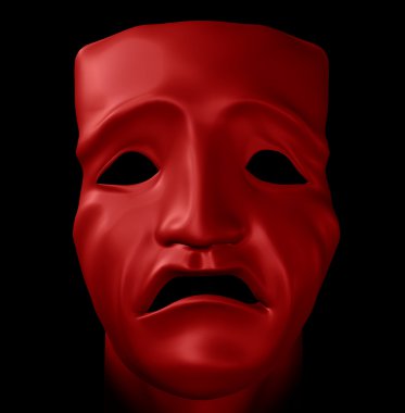 Figure with tragedy mask clipart