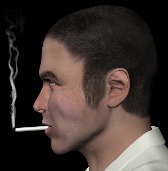 Muž kouření cigaret — Stock fotografie