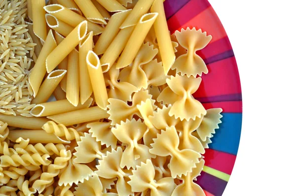 Plate with pasta variety — Stock Photo, Image