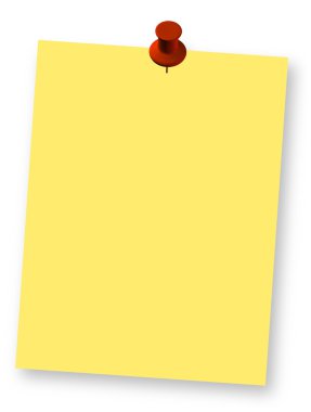 Note paper and pushpin illustration clipart