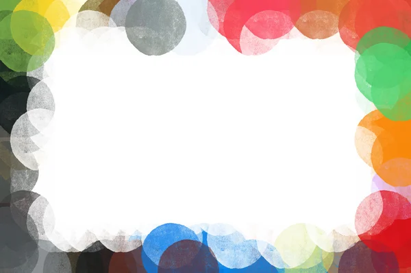 Colorful grunge circles border frame illustration — Stock Photo, Image