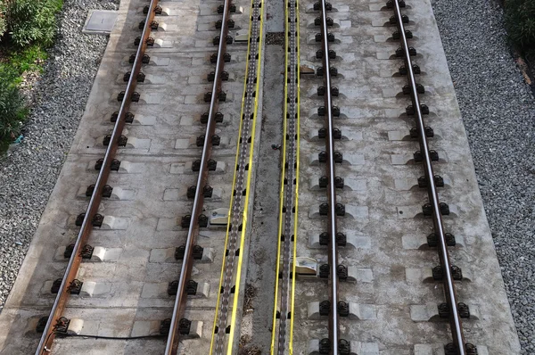 Trilhas ferroviárias fundo — Fotografia de Stock