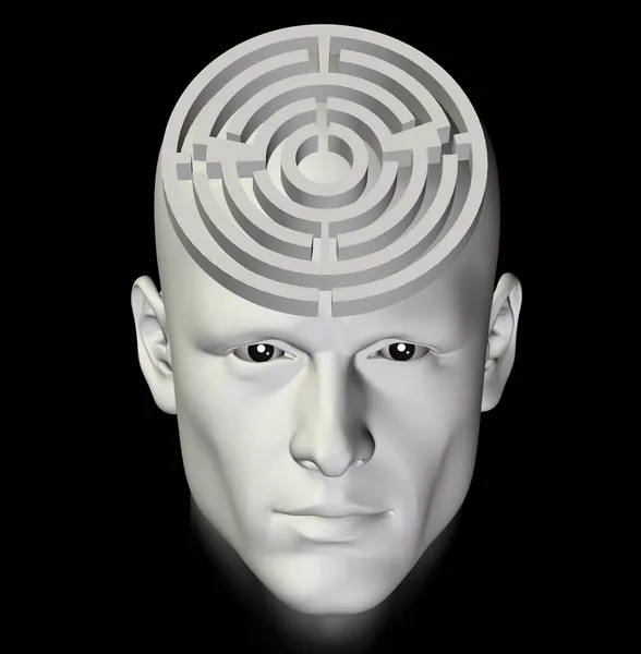 Labyrinth des Denkens abstrakte 3D-Illustration — Stockfoto