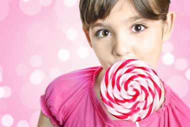 Girl with lollipop clipart