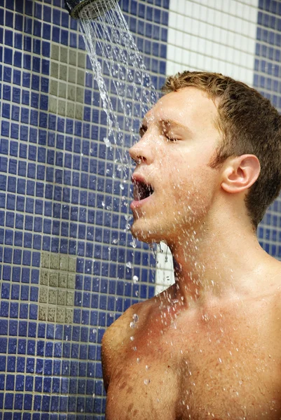 stock image Man under the shower